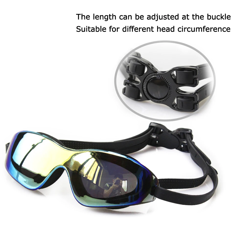 Swimming Goggles Large Frame Adults Swimming Pool Eyewear Waterproof HD Anti-fog Goggles Adjustable Silicone Swim Glasses 수경 4