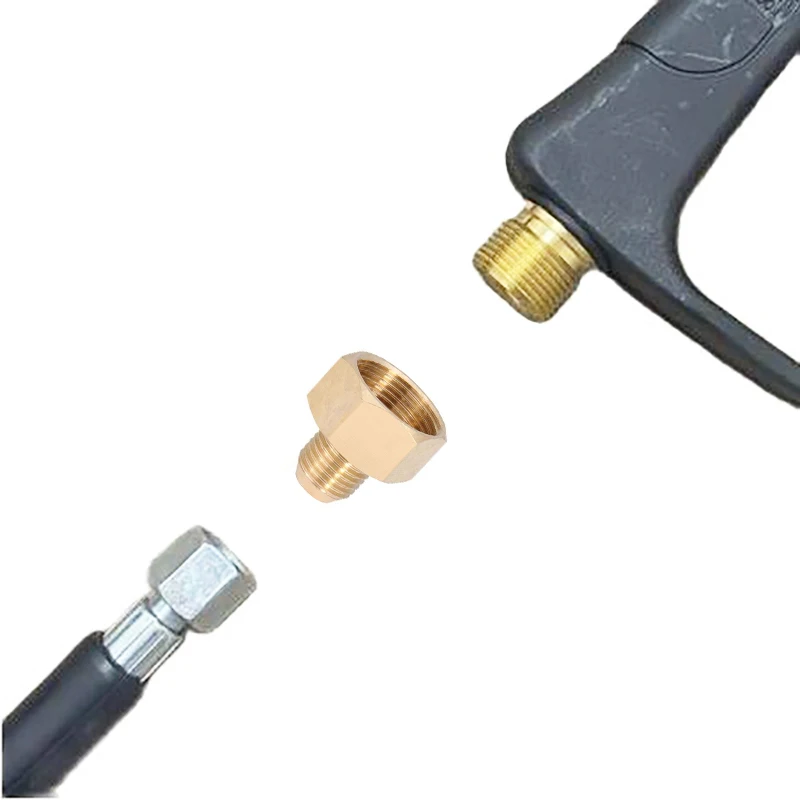 Female M22 to M14 Male Adaptor Pressure Washer Gun Hose Connector Brass