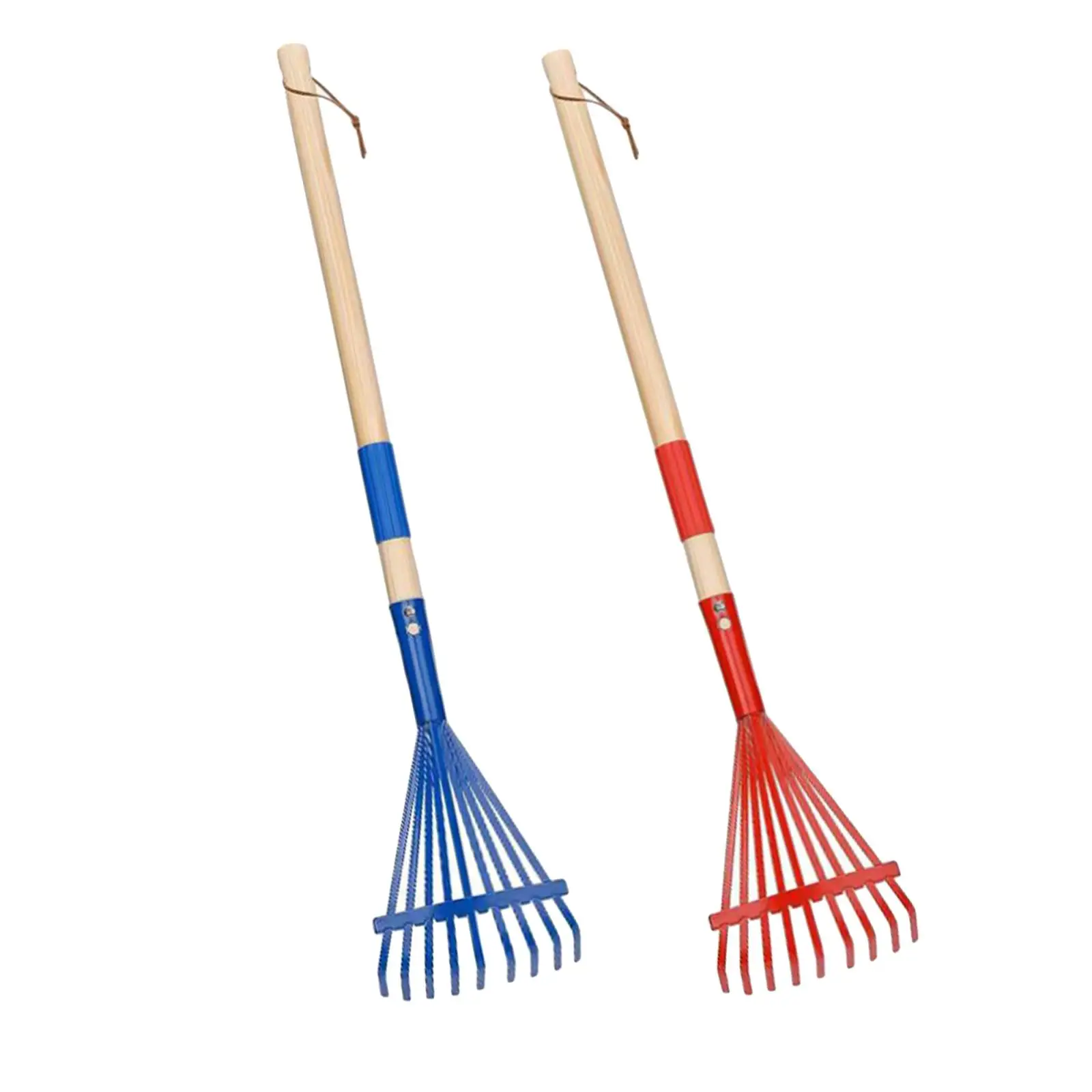 2x Leaf Rake with Long Handle Ergonomic Garden Rake for Lawns Shrub Garden