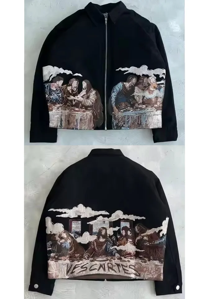 Streetwear Vintage Leather Jackets Y2K Clothes Mens Womens