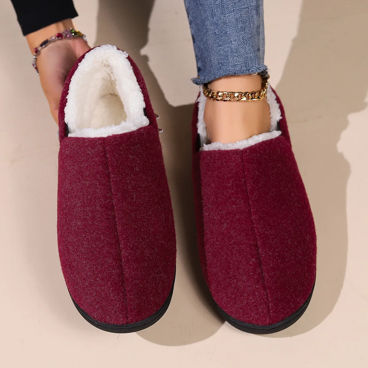 Warm Fluffy Fur Plush Women Slippers