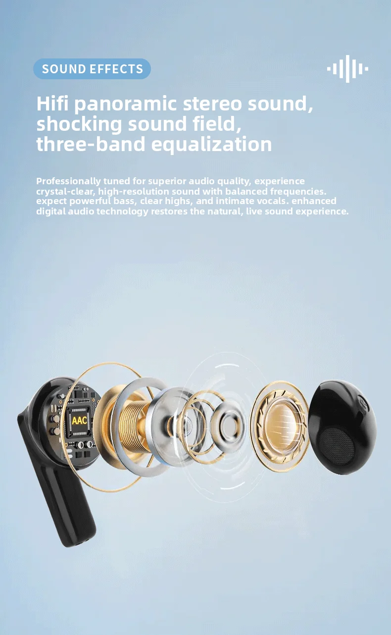 Bluetooth Earphones Wireless Noise Reduction Long-Wear Painless In-Ear Wireless