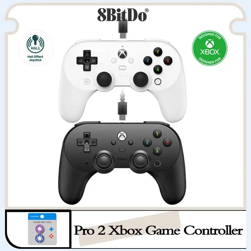 

8BitDo Pro 2 Wired USD Gamepad Came Controller with Hall Effect Joystick for Xbox Series X，Xbox Series S, Xbox One & PC Windows