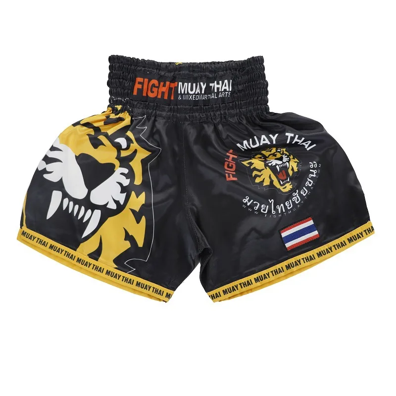 MMA Fight Sports Fitness Muay Thai Shorts Comprehensive Fighting Training Sanda Martial Arts Boxing Kicking Tiger Head