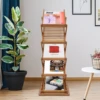 Bamboo Pop-up Magazine Rack, Literature Display Holder Stand 2