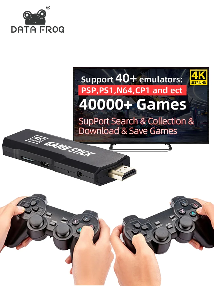 DATA FROG Dendy Game Console Retro Video Game Stick 4k.