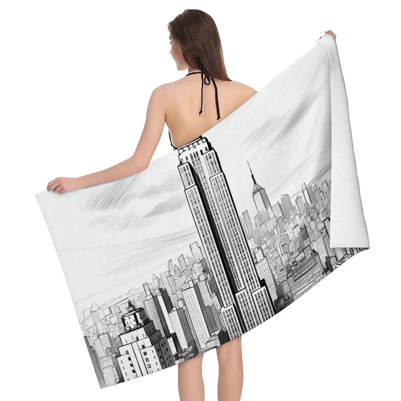 Home bath towels for the body towels bathroom quick drying microfiber beach Oil painting style man large sports towel aaaa - Image 4