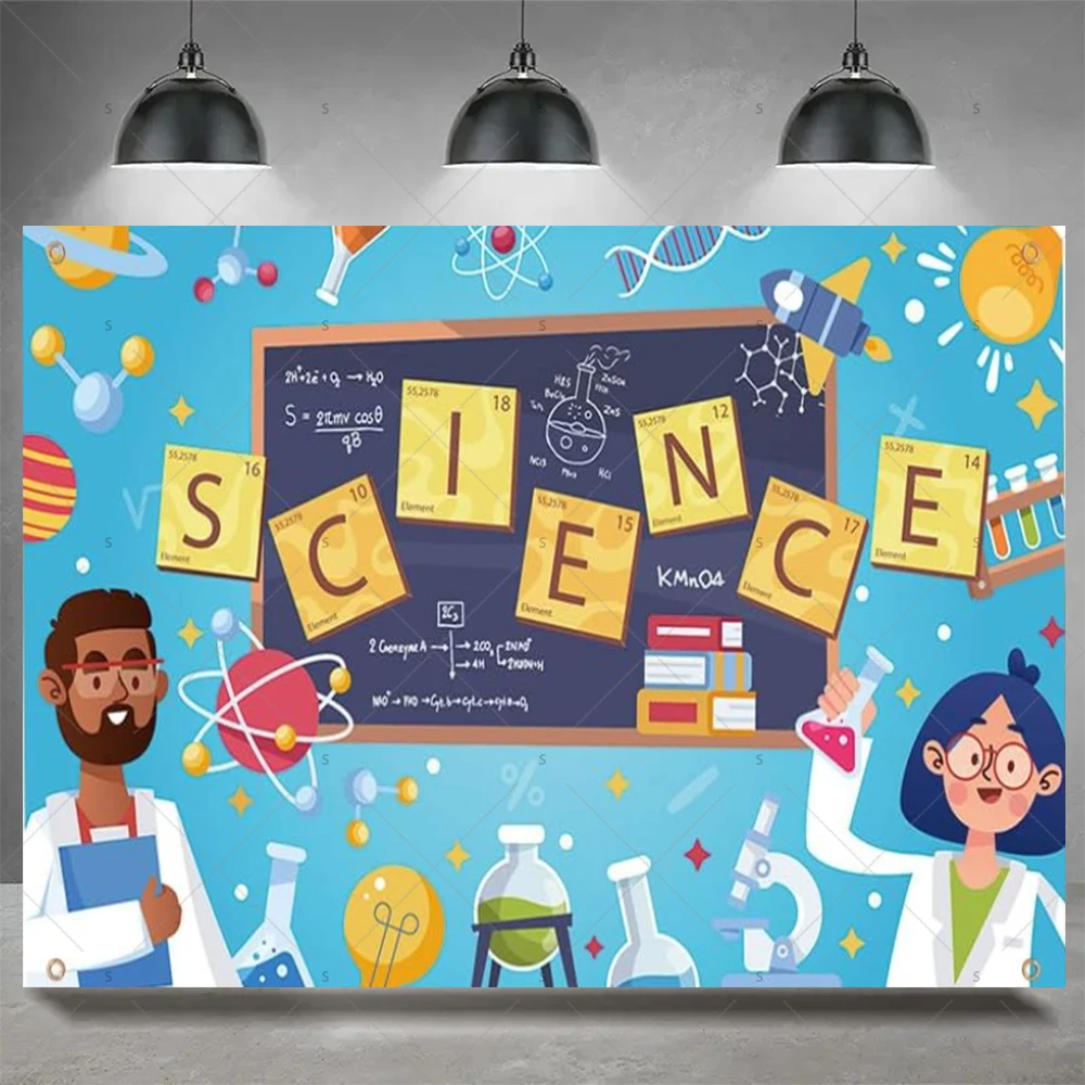Chemische Wissenschaft Mad Science Spaß Hintergrund Wissenschaftler Junge Mädchen Chemische Geburtstag Party Dekoration Baby Dusche Hintergrund Kinder Geschenk – Detail 12