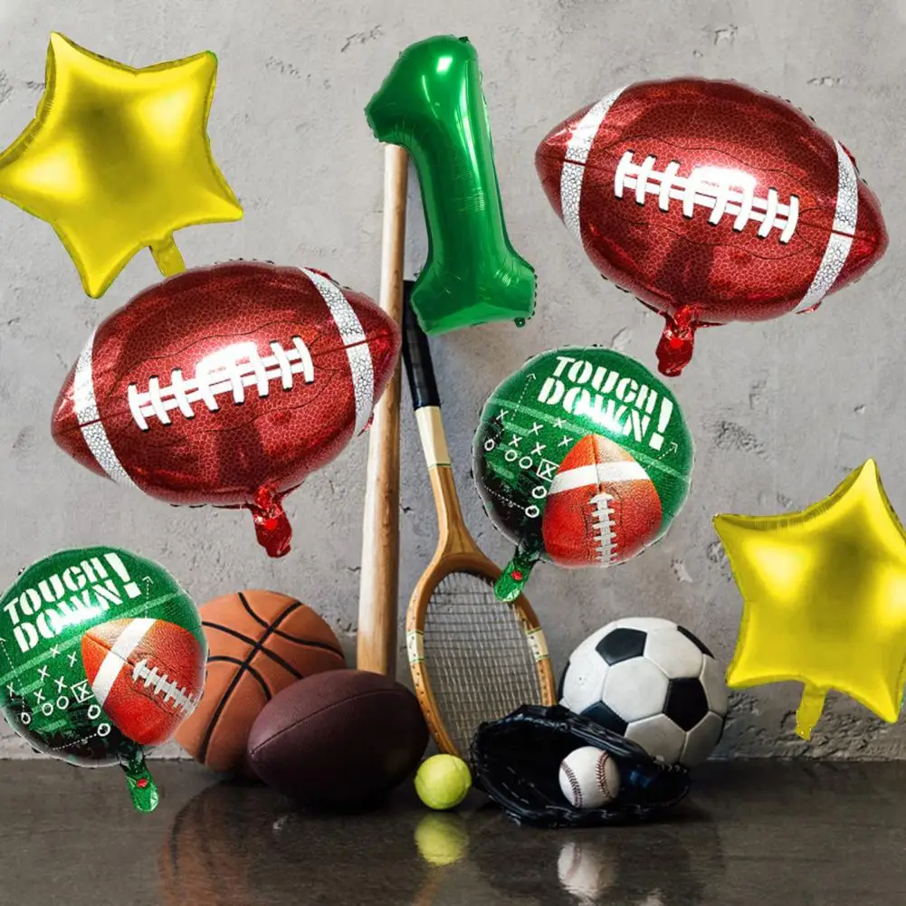 

Football Party Decorationballoons 32inch Football Star Number Shape Balloon Set for Sport Fans Birthday Party Decoration Photo