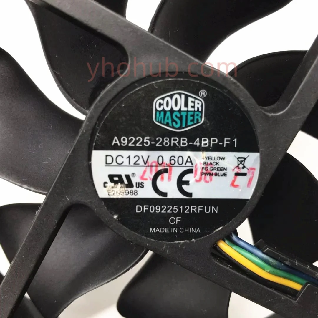 Mestre A922528rb4bp-f1 dc 12v 0.60a 90x90x25 mm Ventilador de Refrigeração de Fios - Imagem 4