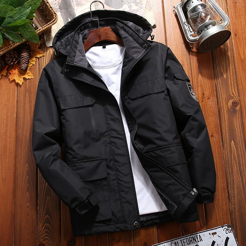 Japanese Fashion Tooling Thickened Removable Hooded Jacket Tide Brand Outdoor Functional Casual Padded Jacket Winter Coat Men