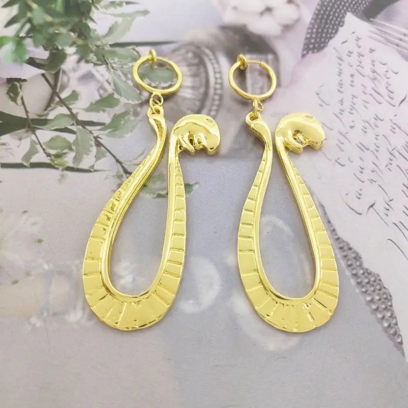 Anime  Snake Drop Earrings Boa Hancock Een Stuk Sauron Cosplay Earring Ear Clip Jewelry Gift 2