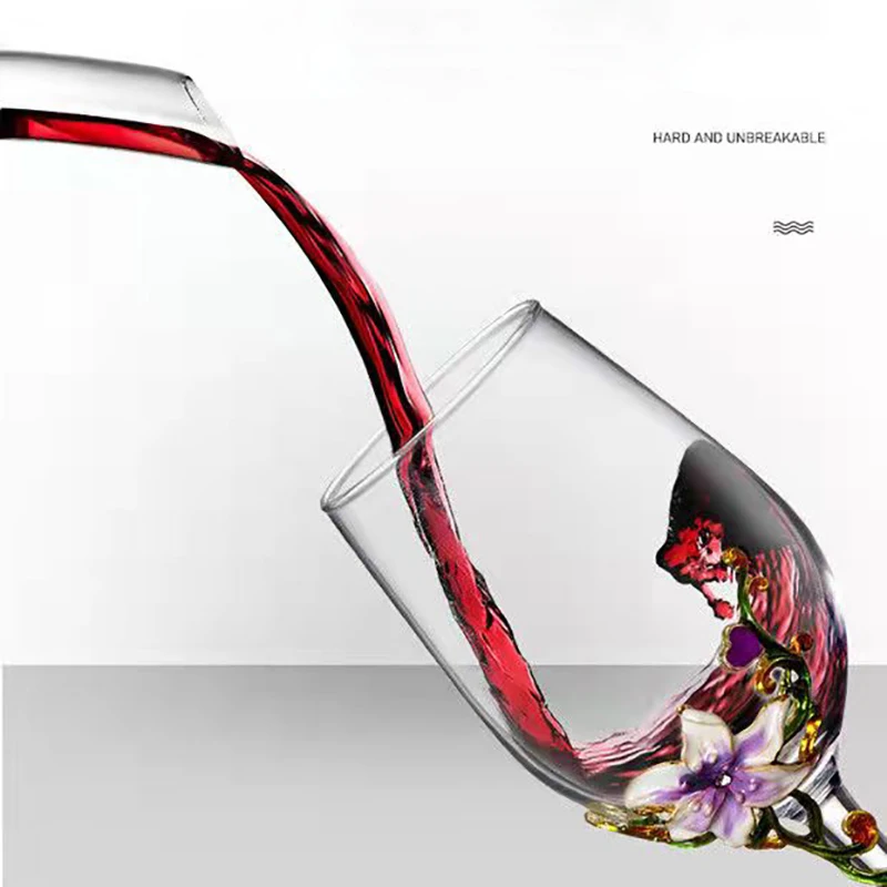 Luxury Enamel Crystal Goblet Set 4