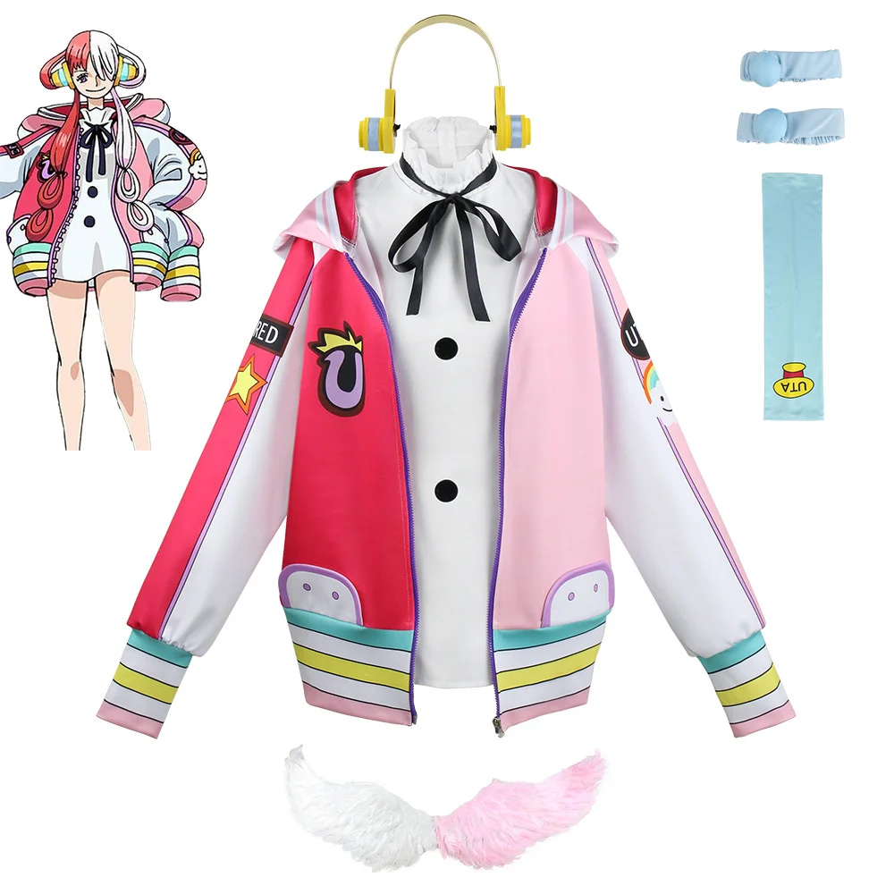 

Animes Uta Cosplay Costume Heatre Version Movie Red For Female Dress Jacket Uniform Coat Suit Wig Halloween Party Cos Clothes