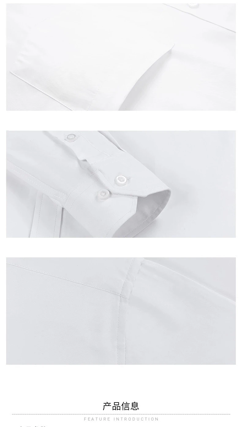 2022 Nova Camisa de negócios de manga comprida masculina, Casual, Branco, Azul, Preto, Inteligente, Vestido Social Masculino