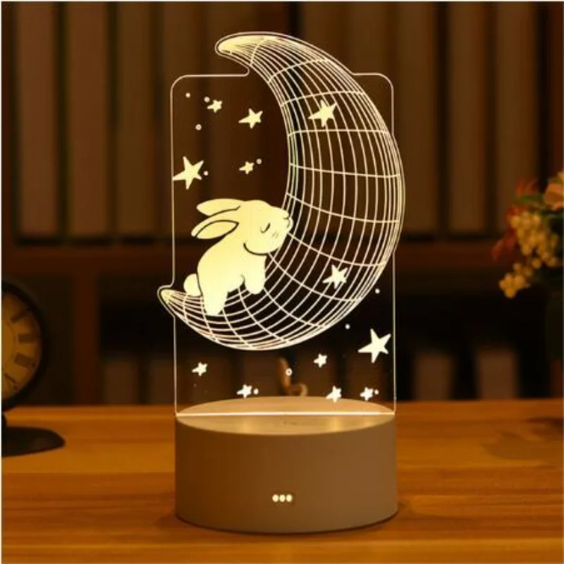 Romantic Love 3D Acrylic Led Lamp for Home Children's Night Light Table Lamp Birthday Party Decor Valentine's Day Bedside Lamp new i love you 3d lamp creative 3 colors night lights novelty illusion night lamp illusion table lamp for home decorative light