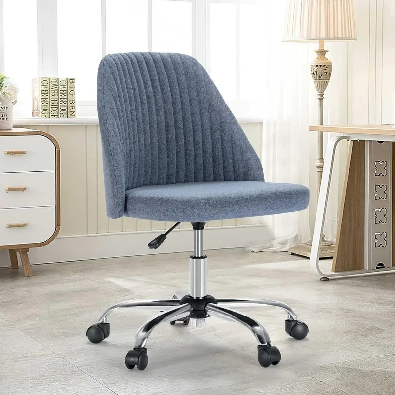 Home Office Desk Chair - Adjustable Rolling Chair, Armless Cute Modern Task Chair for Office, Home, Make Up,Small Space