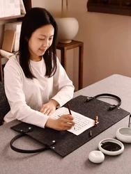 Thickened Felt Bag Portable Calligraphy  Supplies Storage Bag Beginners Travel Penmanship Tools Study Writing Practice Art Kit