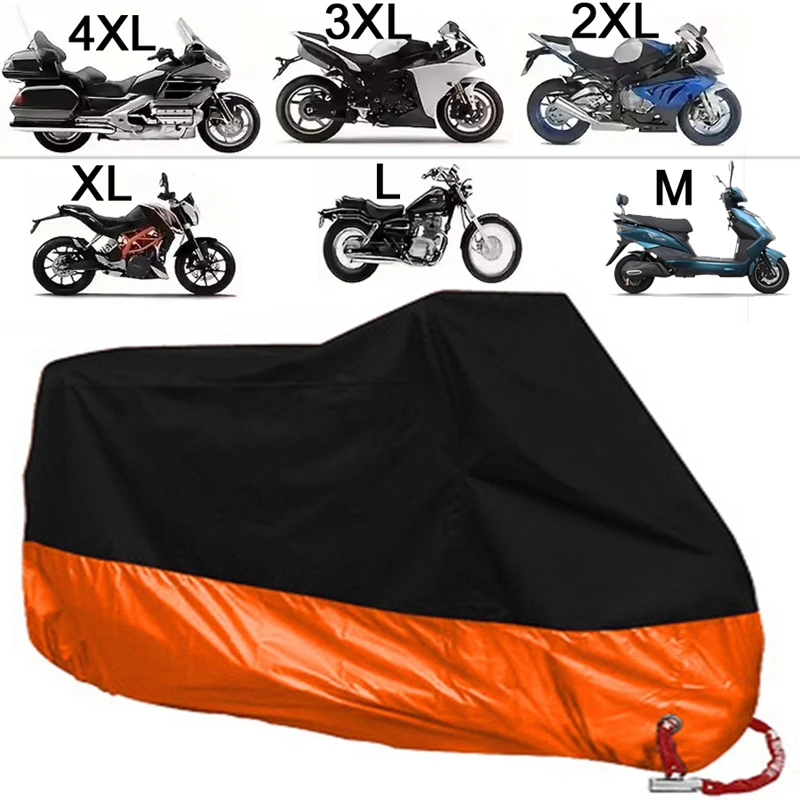 Premium Silver Motorcycle Cover - Waterproof, UV Protection, Outdoor Dustproof, Rain Resistant