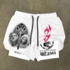 New Digital Printed Fashionable High Quality Sports and Leisure Double layer Shorts for Men Quick drying Running Training Beach 1