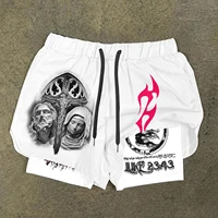 New Digital Printed Fashionable High Quality Sports and Leisure Double layer Shorts for Men Quick drying Running Training Beach 1