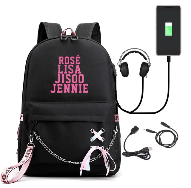 Disney-Mochila de Stitch para mujer, morral escolar con carga Usb, para  adolescentes, niñas y niños