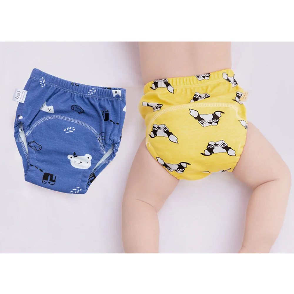 

Washable Baby Kids Cotton Training Pants Panties Waterproof Cloth Diapers Reusable Toolder Nappies Diaper Children Underwear