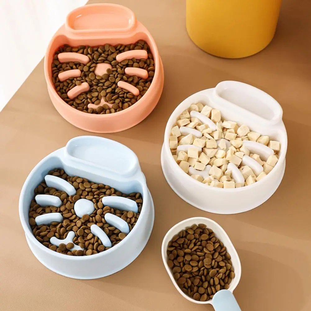 

Pet Slow Food Bowl Small Dog Choke-proof Cartoon Shape Round PP Cat Bowl Pet Feeding Water Bowl Feeder Pet Supplies