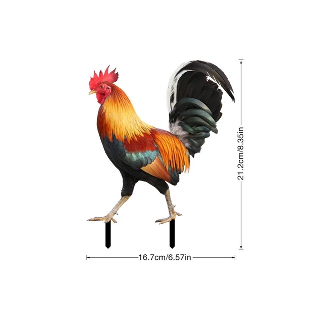 1Dboutdoor Kerti Tét Kakas Otthoni Díszdekoráció Akril Kétoldalas Csirke Baromfi Szobor Udvari Udvar Dekoráció - Image 6