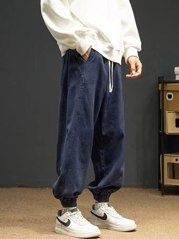 thumbnail image 1 of Pantalones cargo japoneses de otoño 2023 para hombre, pantalones deportivos informales con apliques de letras y cordón, pantalones holgados de gran tamaño Y2K para la calle, 1 of 5