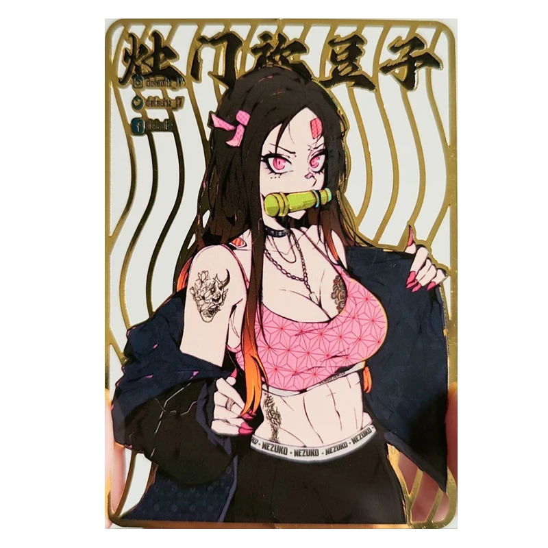 Anime Goddess Story DIY homemade metal cards Kitagawa Marin Terrible Tornado Yuuki Asuna Kamado Nezuko Fu Xuan Birthday present