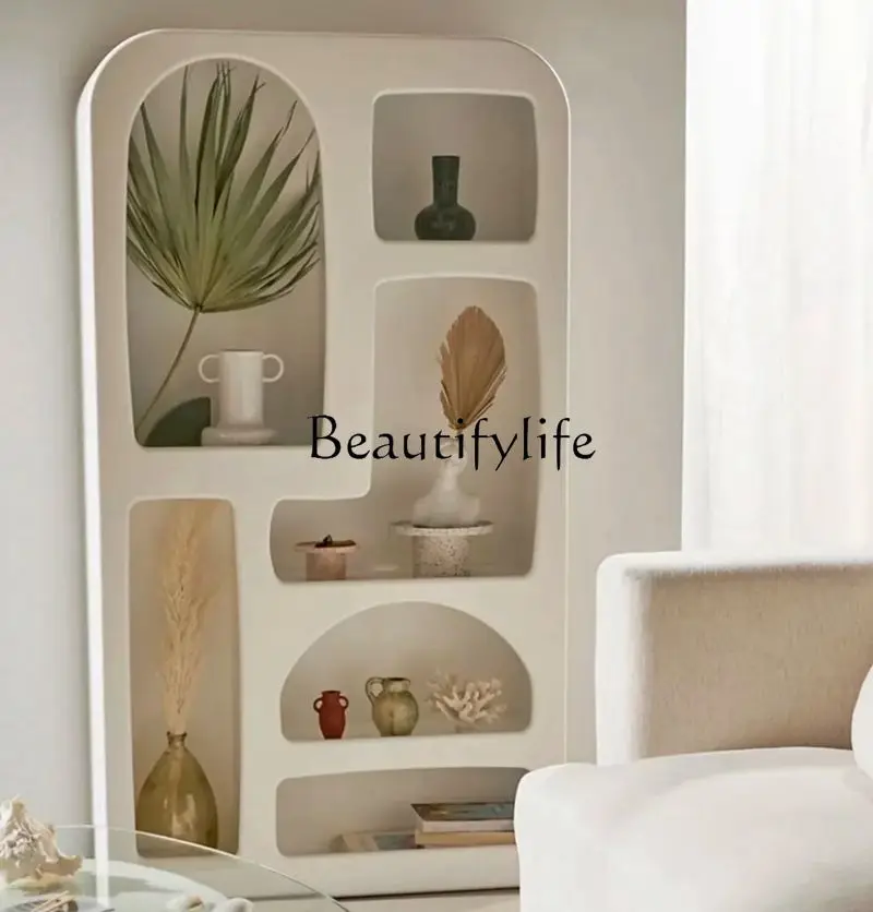 

Miji Style Bookshelf Display Cabinet Nordic Bookcase Art Designer Model Bookcase Bookshelf