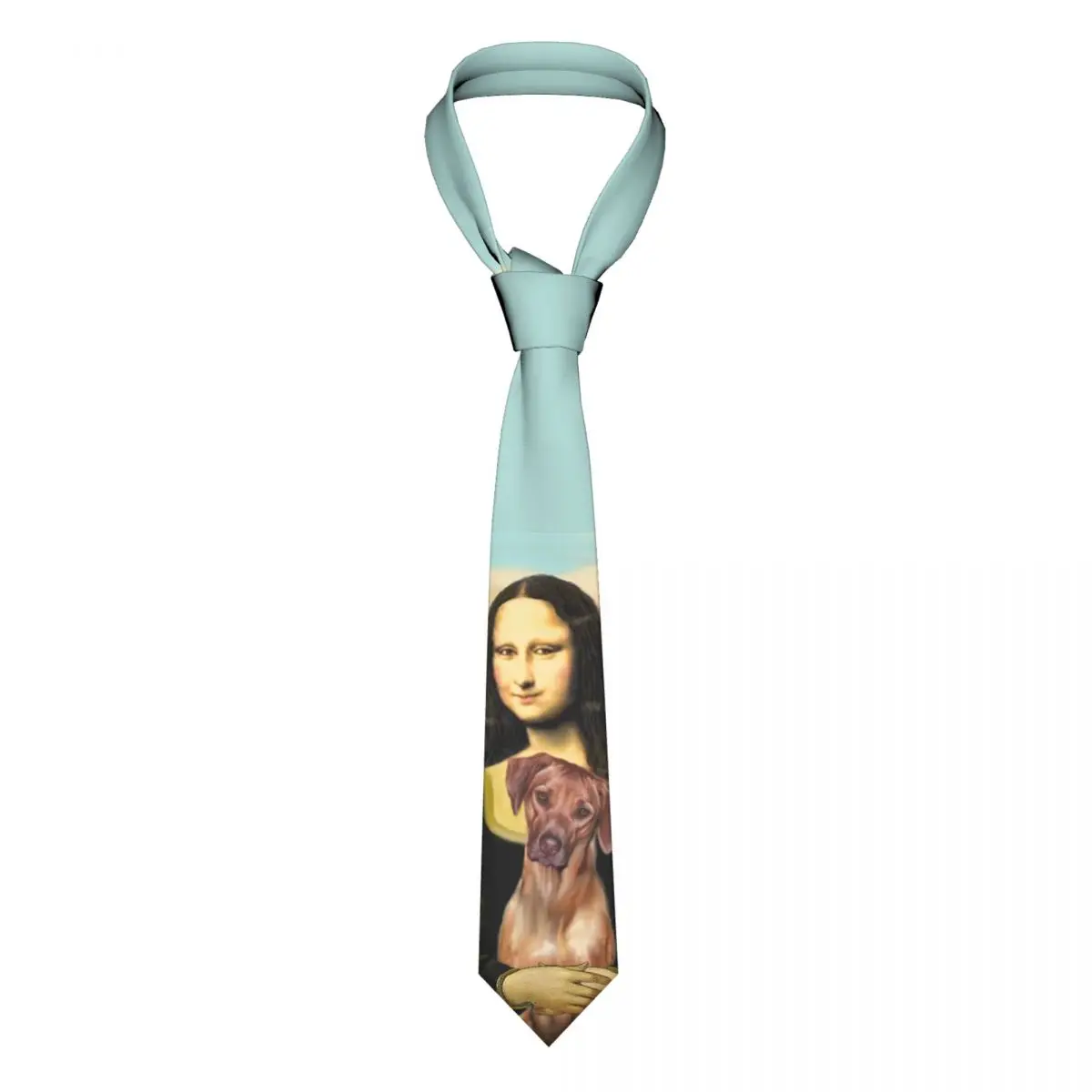 

Rhodesian Ridgeback Mona Lisa Unisex Necktie Skinny Polyester 8 cm Narrow Dogs Pets Neck Ties for Men Accessories Cravat Wedding