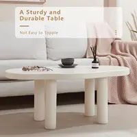 Cloud Coffee Table - Cute Coffee Table - Irregular Shape Coffee Table with 4 Legs - Modern End Table,Easy Assembly-White 1