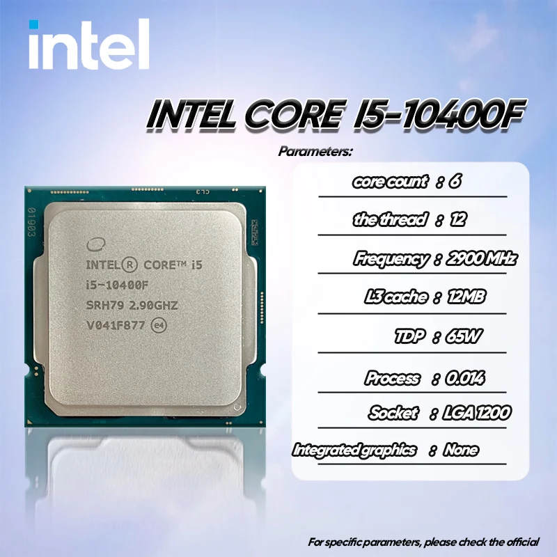Intel Core i5-10400F NEW i5 10400F 2.9 GHz Six-Core Twelve
