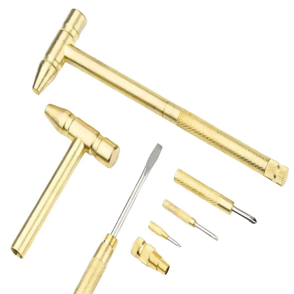 6 in 1 metal hammer screwdriver multi-functional multitool hammer mini portable watch jewelry repair kit