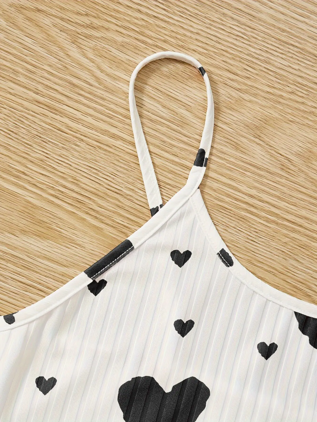 Womens 3 Piece Pajama Set Cute Heart Print Ribbed Cami Top Shorts Pants Sleepwear Loungewear Lettuce Trim Bow Valentines Gift