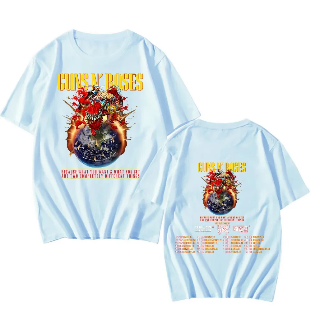 Guns N Roses 2025 Tour T-shirts Vintage Rock Band Streetwear Short Sleeve Fashion Cotton Tshirts Women Men Tees Chic Y2K Clothes 5