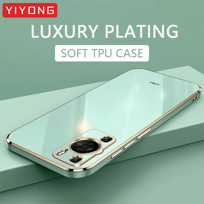 Hülle für P60 Pro YIYONG Luxusüberzug Silikon-Softcover für Huawei P60 Art P50 Pro P40 Lite P60Pro P60Art P50Pro Hüllen_voghion.com