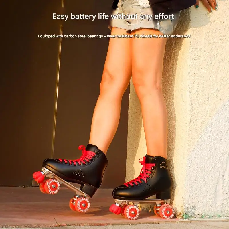 Size 35-44 Double Row Roller Skates 4 Wheels Shoes For Women Beginner Outdoor Ice Skating Rink Training Quad Sneakers New