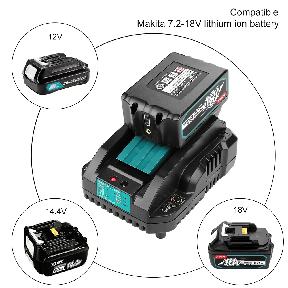 2024 Upgrade with Charger BL1860 Rechargeable Battery 18V 8000mAh Li-ion for Makita 18v Battery 8Ah BL1850 BL1880 BL1860B LXT400