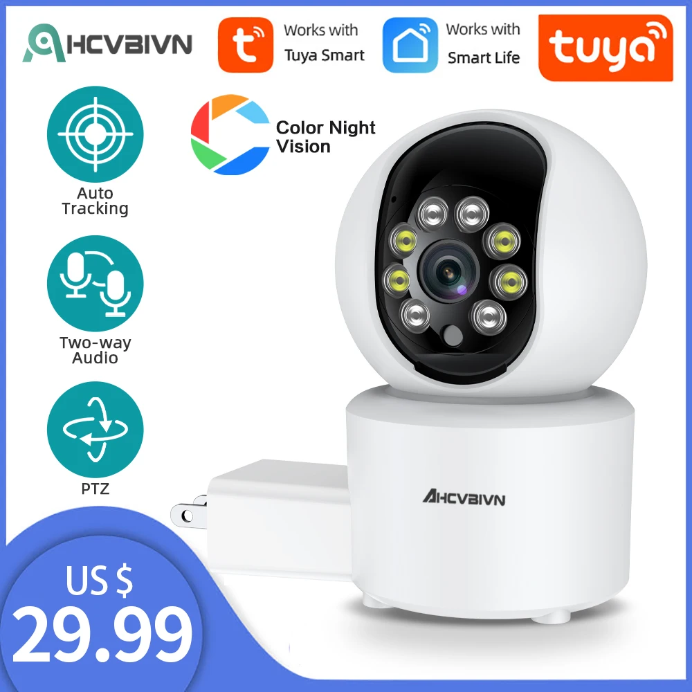 AHCVBIVN Mini Camera WiFi Surveillance Camera Tuya Smart Life PTZ