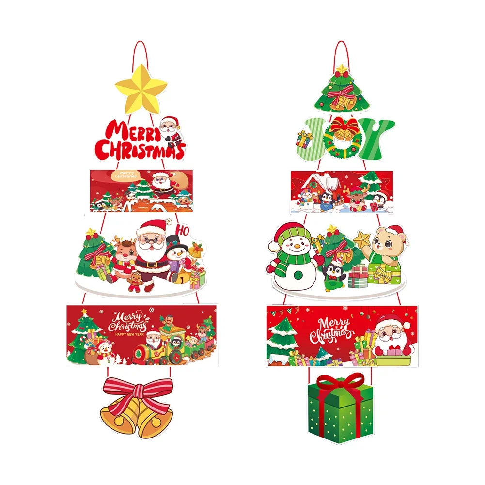 Christmas Porch Door Hanging Banner Door Decorative Flags For Xmas Home Decoration New Year Noel Navidad