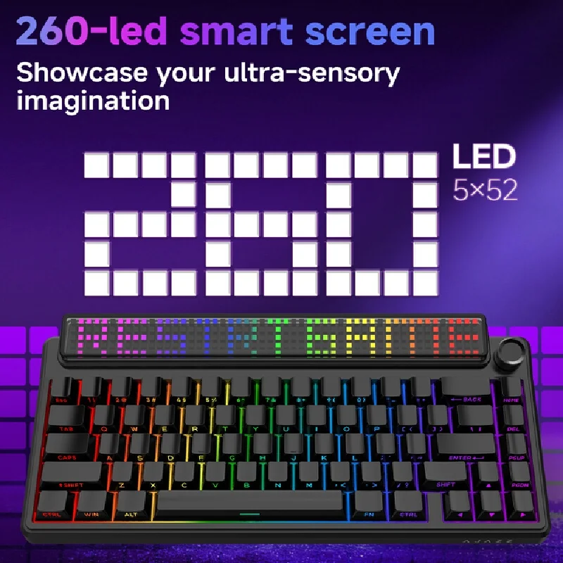 AJAZZ Pixel68 키보드, 게임, 업무 및 사무실용으로 사용 가능한 커스터마이징 가능 무선 키보드, 핫스왑 키, 사파이어 스타일