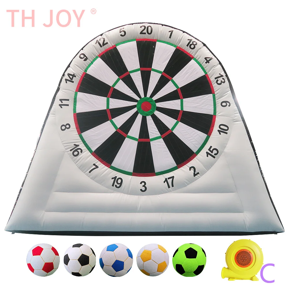 fast air ship to door,3m/4m/5m high giant inflatable soccer football dart board target game for sale 5