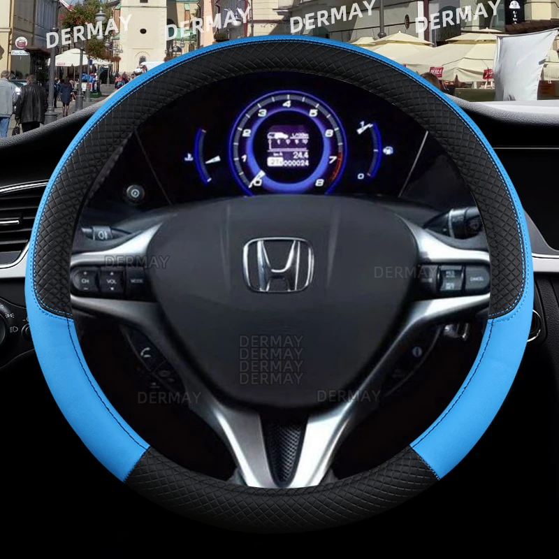 Steering Wheel Cover For Honda Civic 2004-2009 2012-2015 PU Leather Non-slip Auto Accessories