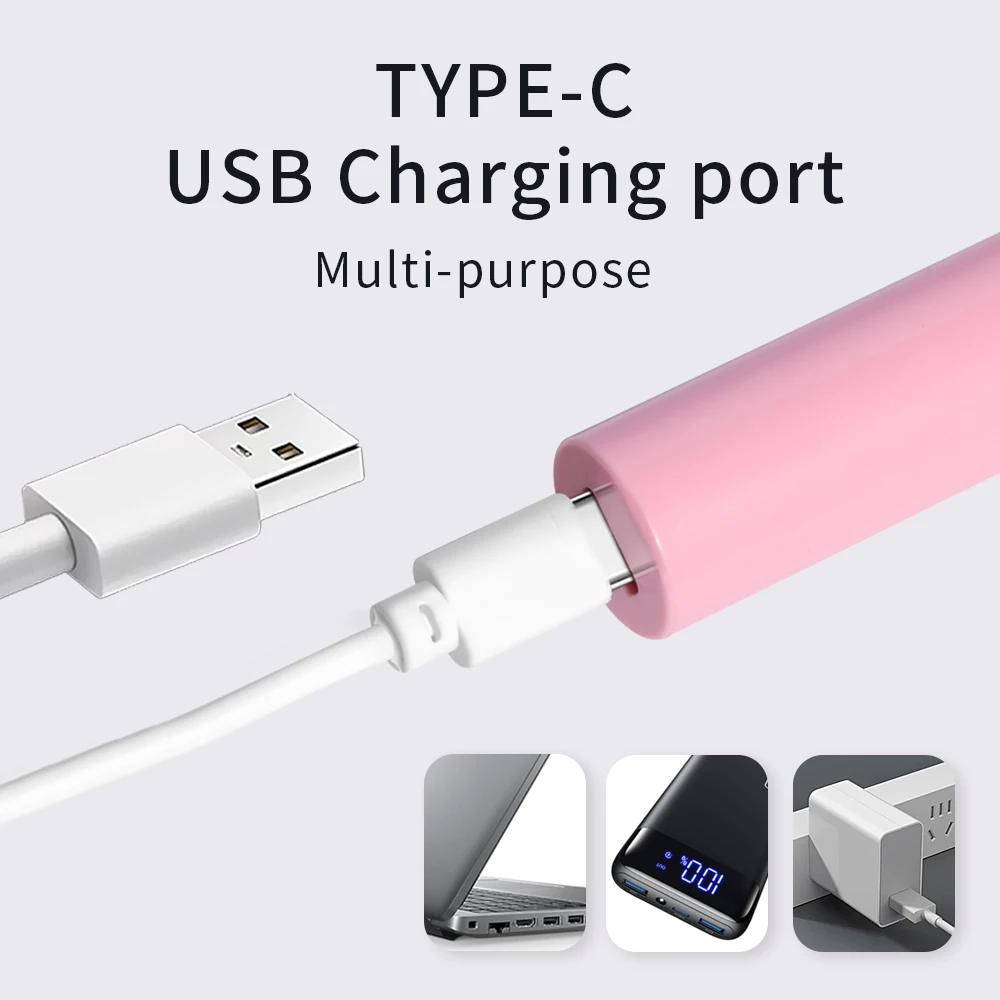 CNHIDS Portable Mini Nail Dryer Lamp UV LED Nail Light For Curing All Nail Gel USB Rechargeable Nail Art Tool Home Travel Use