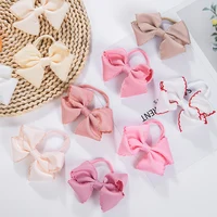 Solid Sweet Baby Headbands Princess Girls Candy Color Ribbon Bow Ealstic Nylon Hair Bands 2