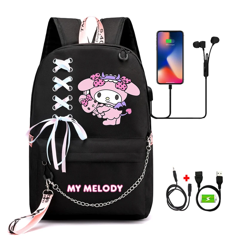

Аниме Sanrio аниме Мой Мелодия рюкзак для девочки Снова в школу рюкзак мультфильм кавайный школьный рюкзак для студентов сумка для книг