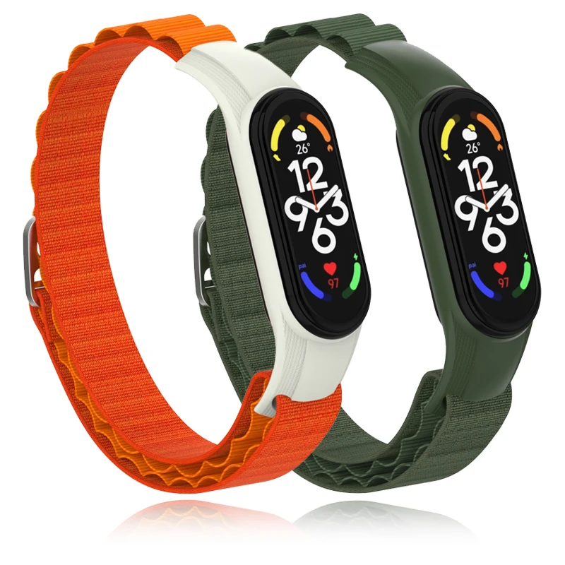 

Нейлоновый ремешок для Mi Band 7, наручный браслет Mi Band 6, плетеный смарт-браслет для спорта Mi 5 3 4, универсальные аксессуары